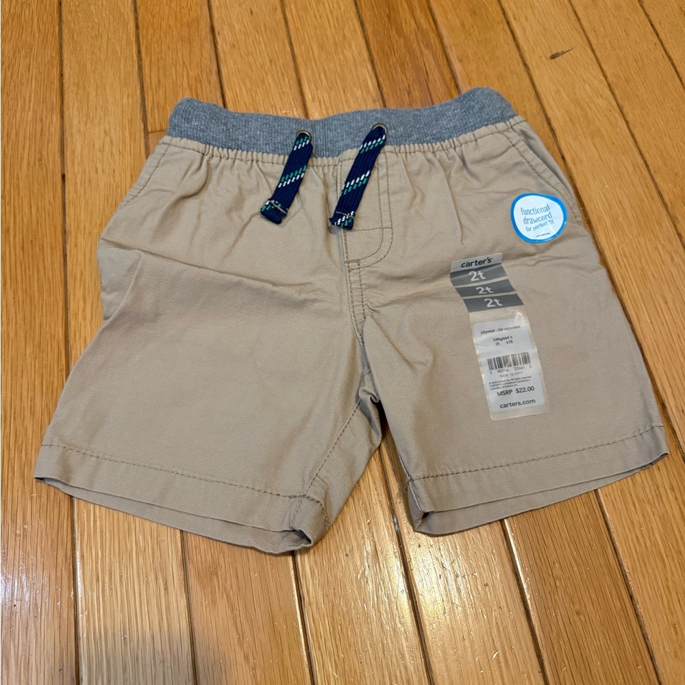 Carter's Beige Kids Shorts with Gray Waistband
